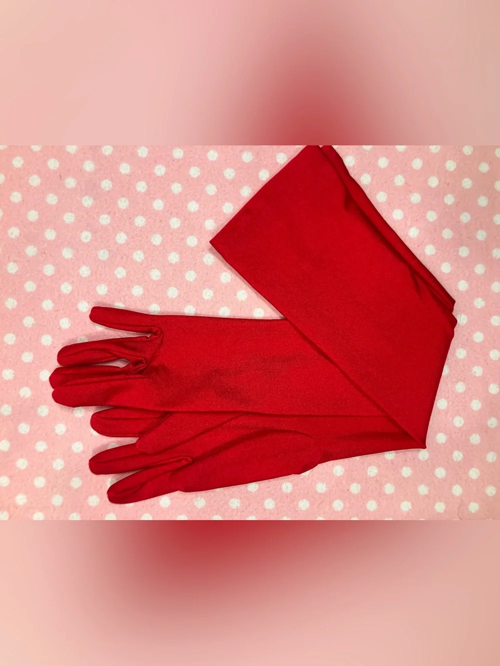 Red Opera Length Gloves OS